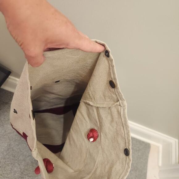 FLYAKI Bi-Color Backpack Handmade Canvas Dark Red and Cream High End Sustainable - Picture 5 of 8